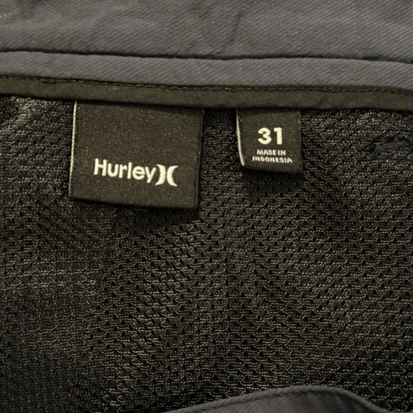 Hurley Hybrid Shorts Mens 31 Navy Blue Stretch Flat Front 9 Inseam - Picture 3 of 4
